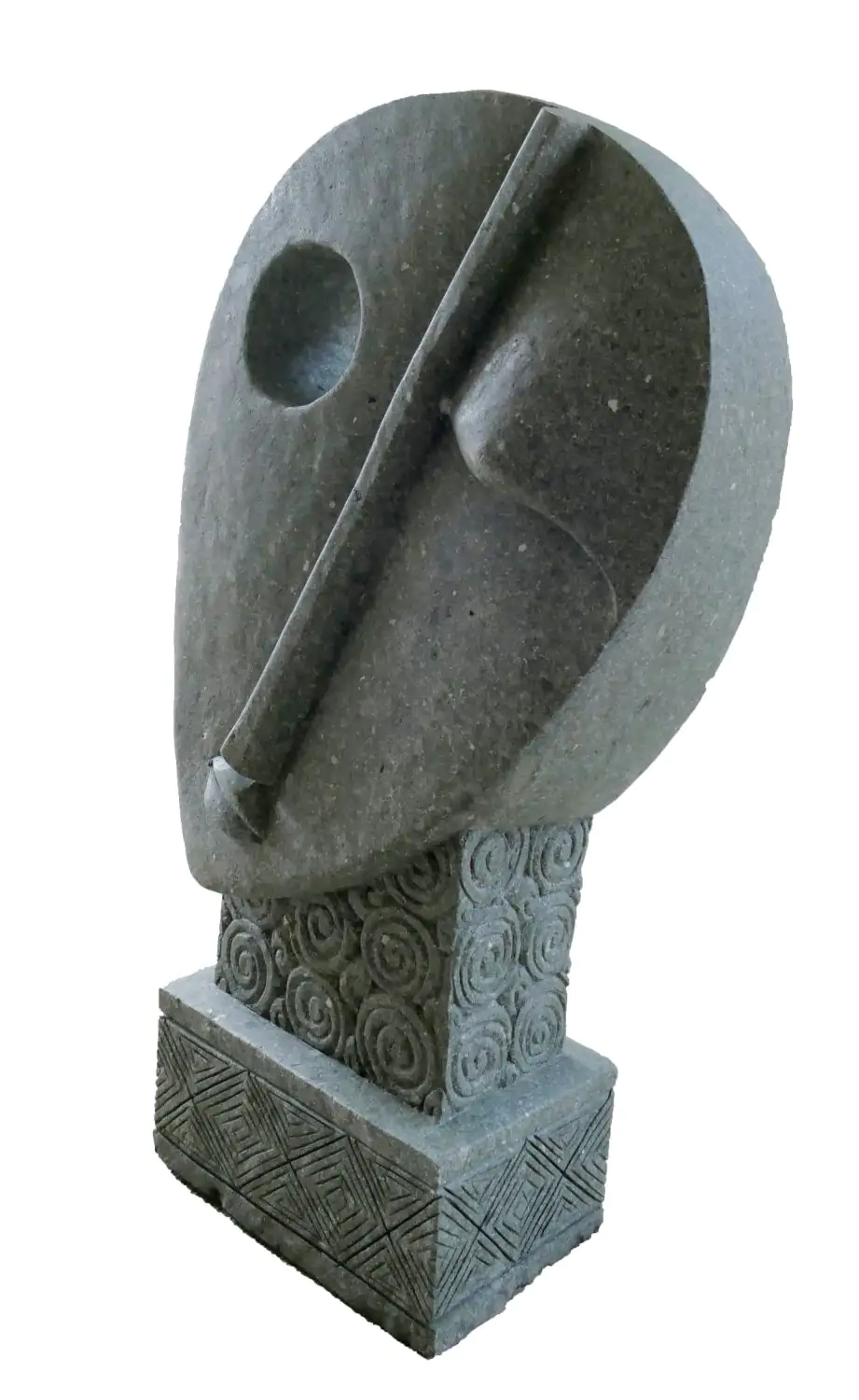  Product image 2 of the product “Abstract head, Right, 120 cm Height, natural stone (Basanite) ”